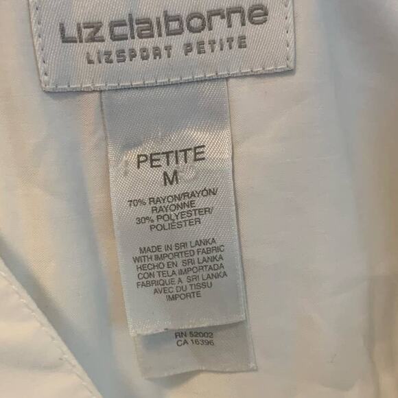 Liz Claiborne white buttoned long sleeves blouse size MP - Picture 3 of 8